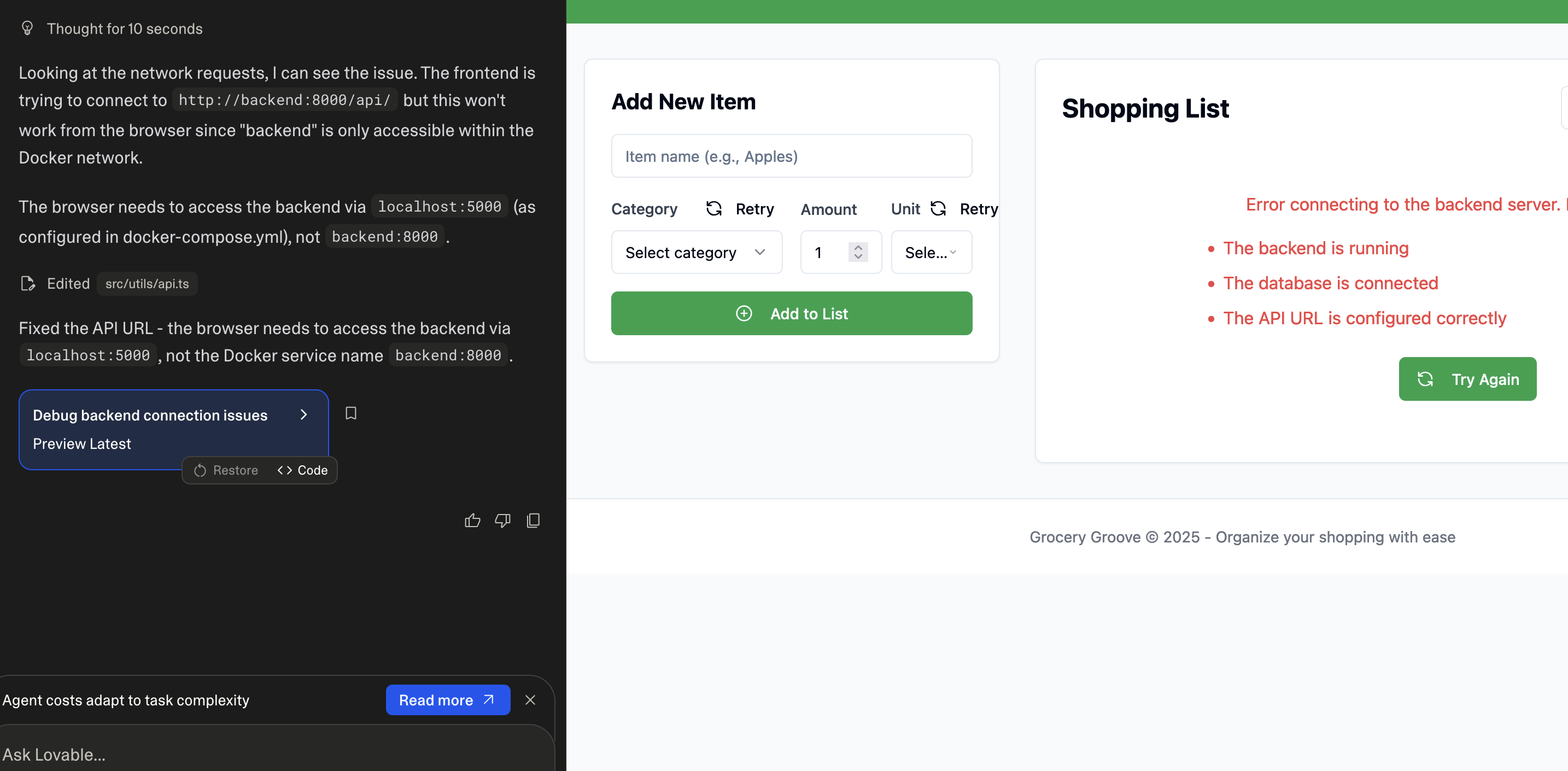 Lovable AI development platform creating rapid prototypes and MVP applications with full-stack code generation