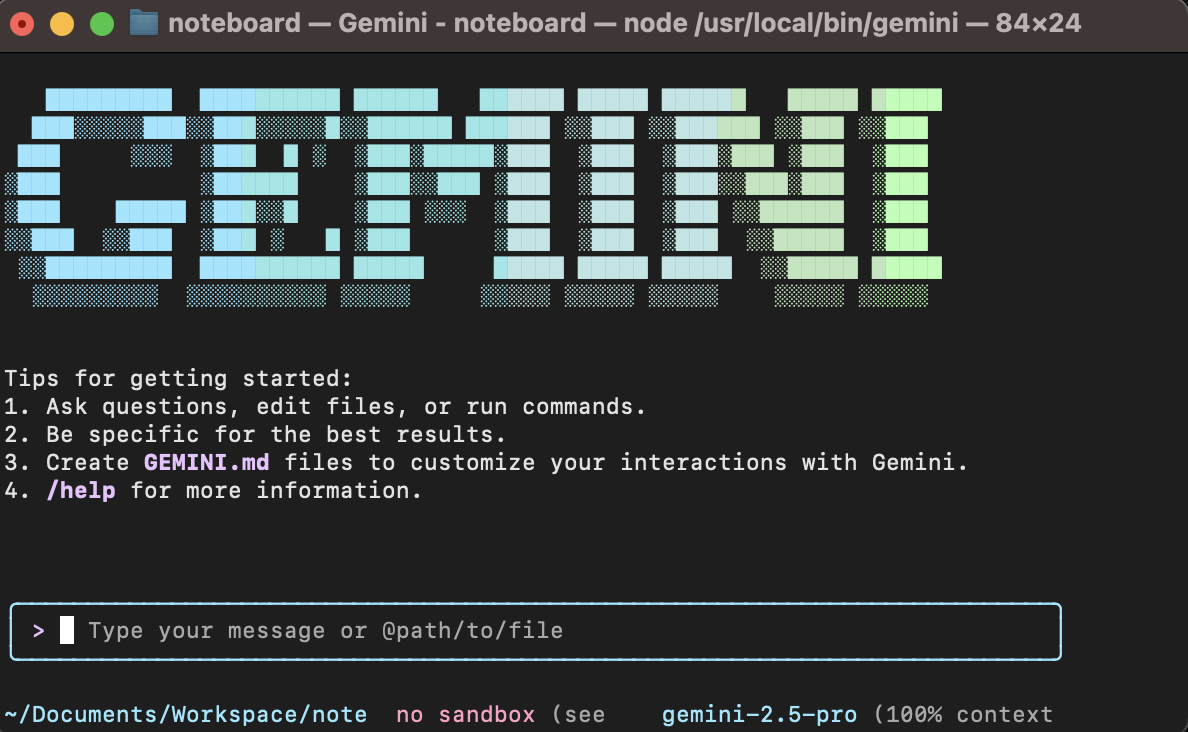 Gemini CLI AI assistant UI