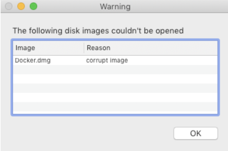 Docker.dmg corrupt image on macOS