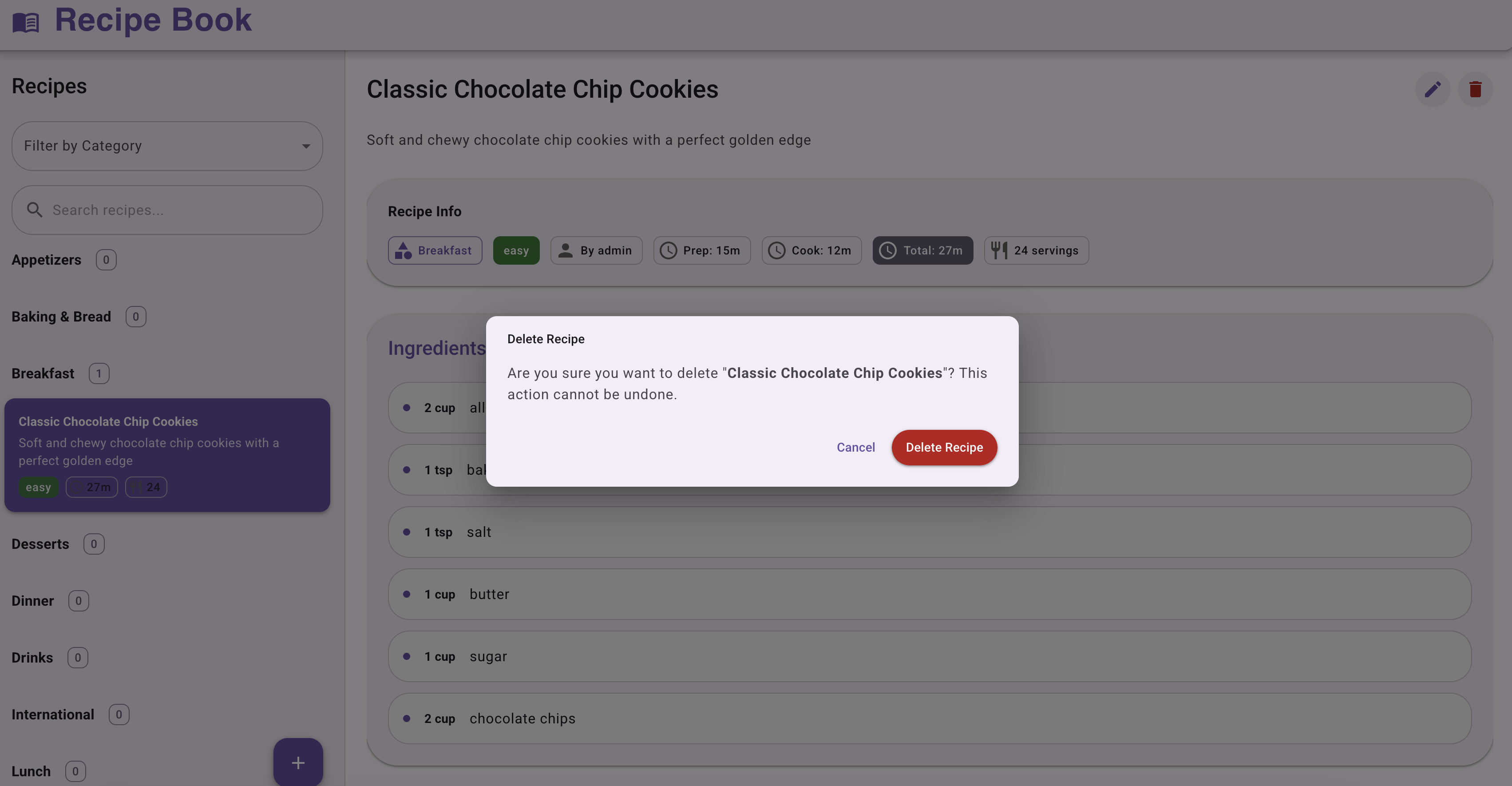 The delete feature that Claude Code generated